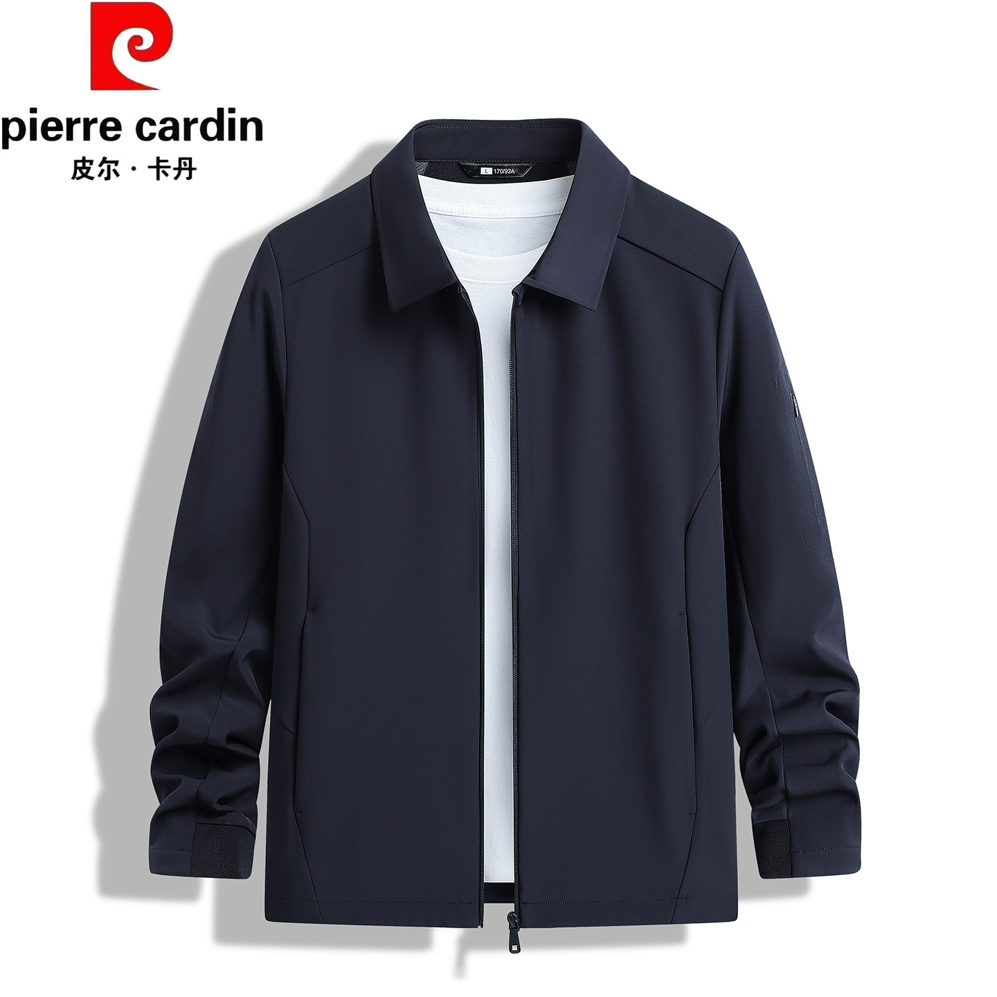 皮尔卡丹正品羊羔绒翻领大码外套