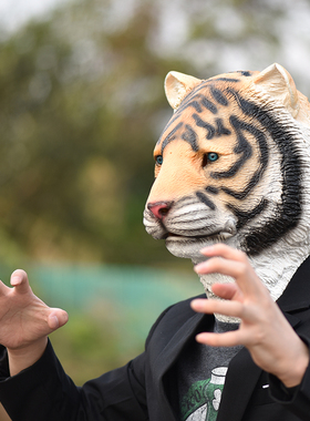 动物面具头套老虎狮子马头独角兽舞会狂欢派对抖音直播表演道具