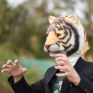 动物面具头套老虎狮子马头独角兽舞会狂欢派对抖音直播表演道具