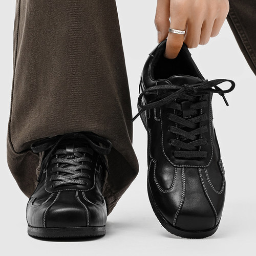 德训鞋男增高5CM真皮增高阿甘鞋