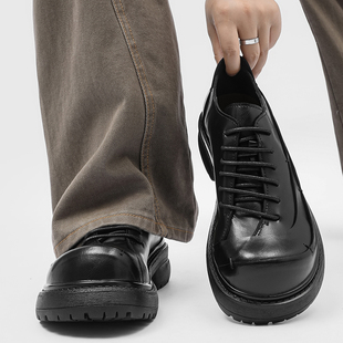 cleanfit德比鞋男真皮英伦风厚底大头鞋高级感通勤情侣休闲皮鞋女