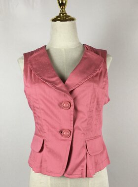 正品春秋薄款女士无袖棉质外套