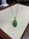 天然翡翠蛋面吊坠帝王绿项链翡翠戒面小裸石冰种蛋面女镶嵌18K金
