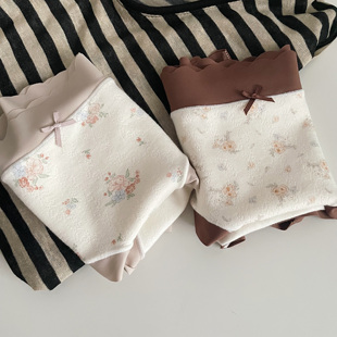 乌木玫瑰浪漫甜美风小碎花软糯纯棉弹力大中腰包臀内裤 女三角裤