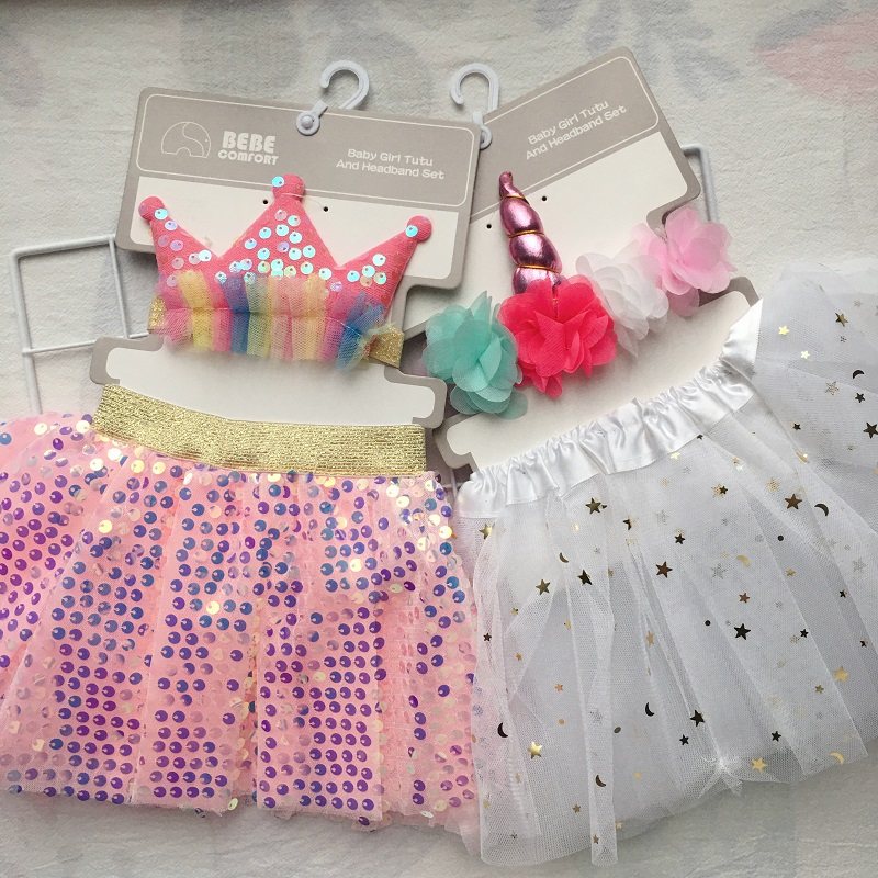 ins风格婴儿女宝宝满月百天周岁影楼拍照发带头饰礼服亮片蕾丝裙