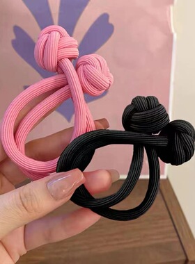元气少女火龙果色发圈马尾中国结扎头发绳甜美绑发头绳加粗黑色纽