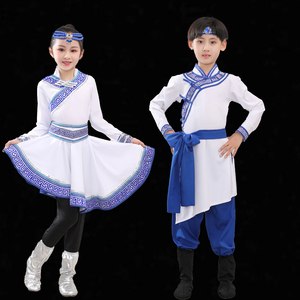 蒙古族舞蹈演出服儿童