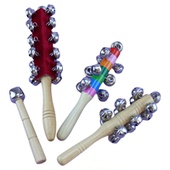 奥尔夫早教音乐教具儿童打击乐器21铃红绒棒铃摇铃手摇铃铛手串铃