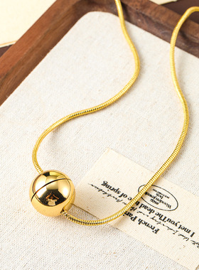 韩国OD时尚ins圆球简约项链女轻奢小众饰品高级感项链夏季锁骨链