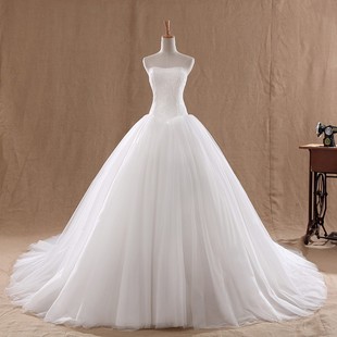 Dress Celebrity Vintage Court Ball Wedding Bridal Gown Train