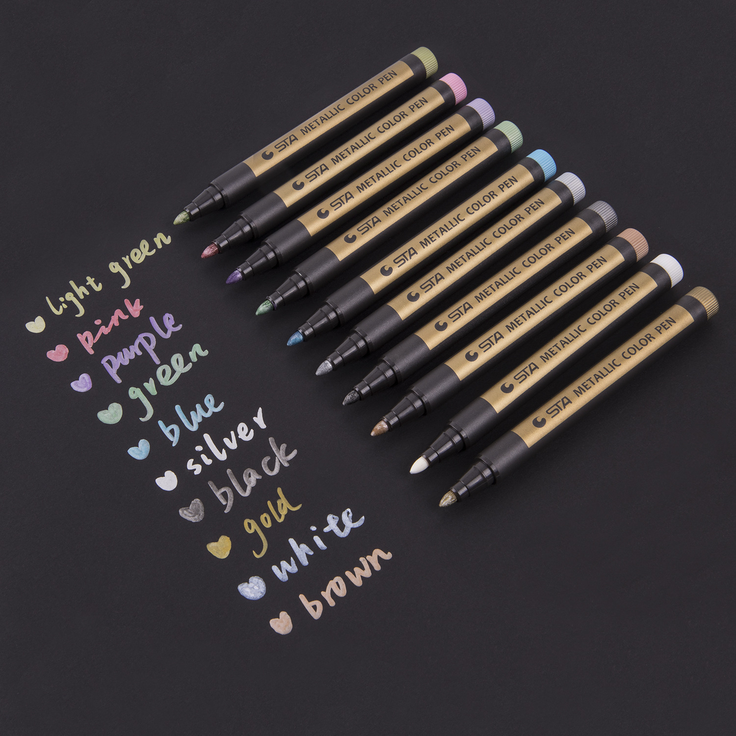 10 colors metallic marker pens Set DIY Scrapbooking Art Pen