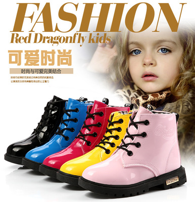 Kids Martin Shoes girl boy PU Leather Ankle Boots winter