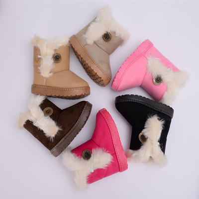 baby child winter fur boots flat shoes girls kids snow boot