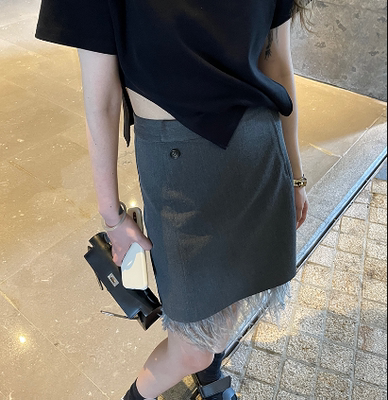 羽毛裙复活款半裙短裙时髦