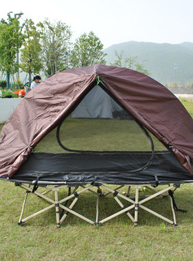 多功能双层轻量二合一离地帐篷,单人行军床帐篷,登山帐篷不含床