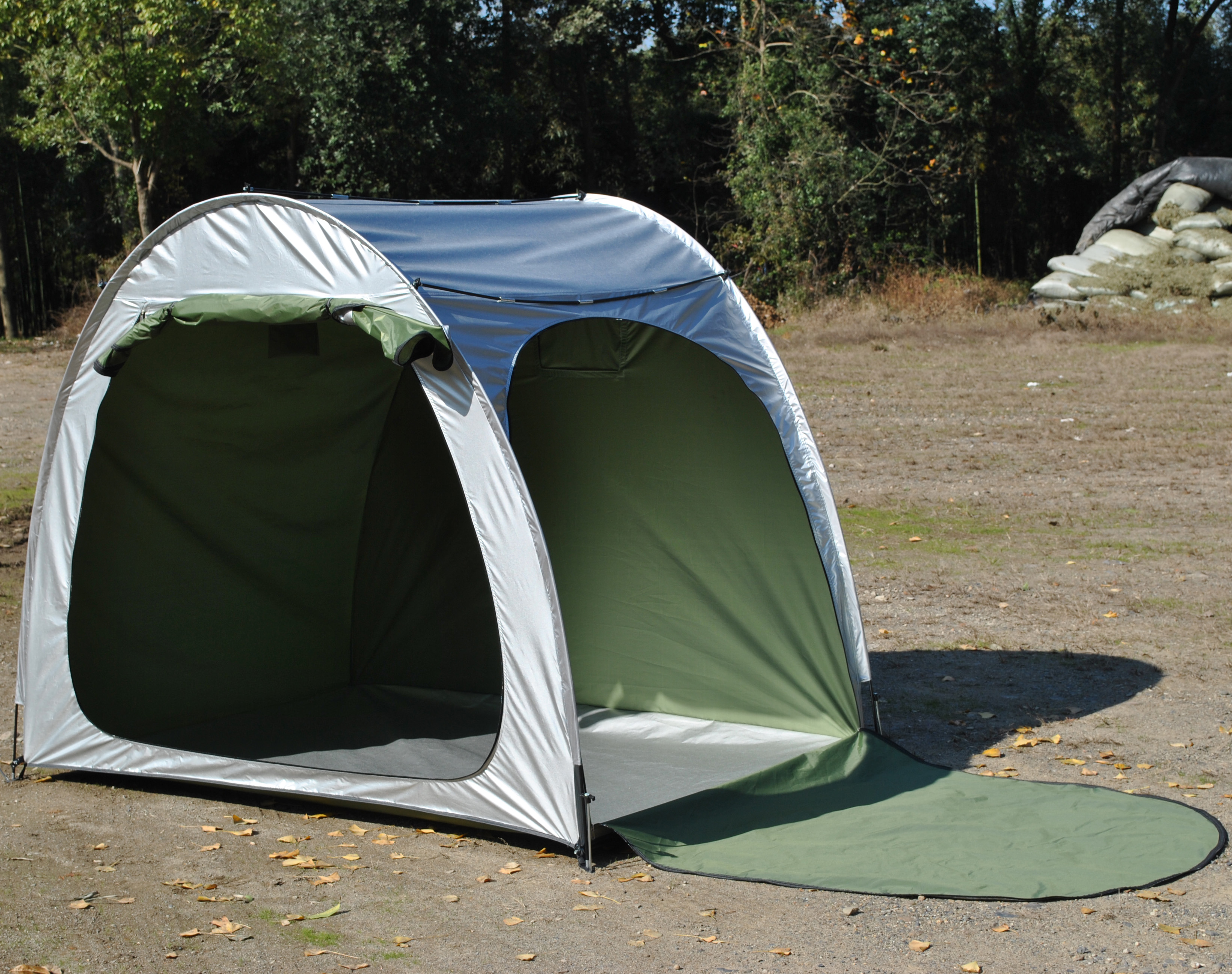 防雨防晒双开门自行车帐篷