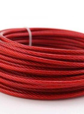 304不锈钢红色包胶钢丝绳 包塑钢丝绳 涂塑绳 晾衣绳 哂衣绳 4mm