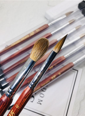 100%Kolinsky纯动物毛水晶粉延长雕花水晶甲美甲扁头大号水晶笔