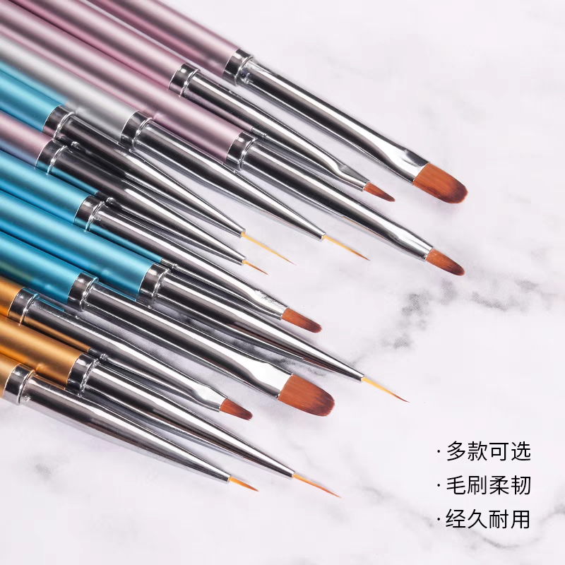 丁茜新款进口日系笔小圆头彩绘笔雏菊笔光疗笔三支装套笔刷子工具