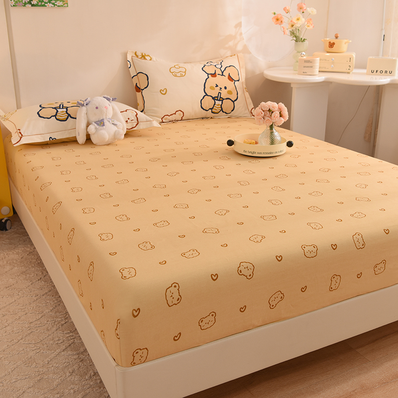 全棉纯棉磨毛床笠单件防滑固定套