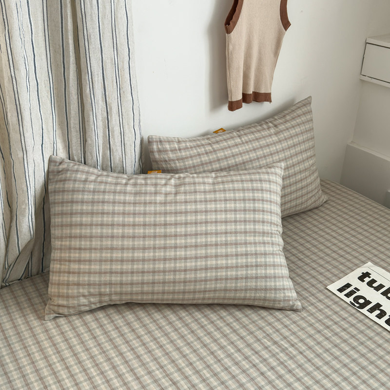 100全棉北欧枕套一对装48x74cm纯棉枕头套枕芯套水洗棉枕头皮单个