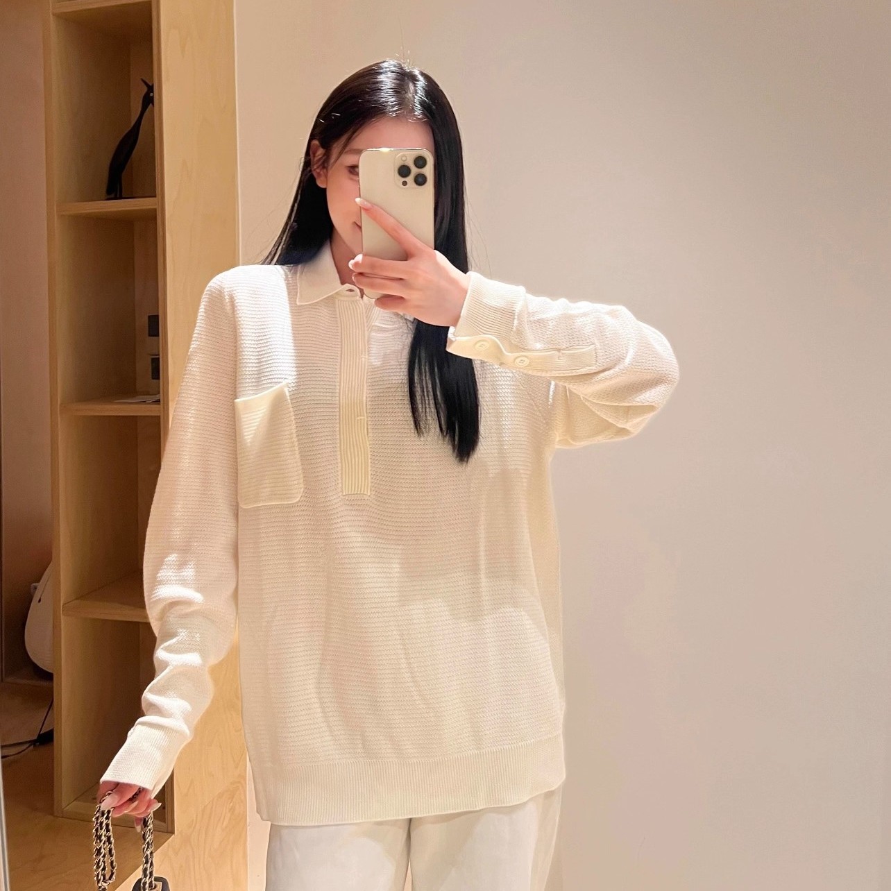 25FW针织衫男士桑蚕丝长袖毛衣