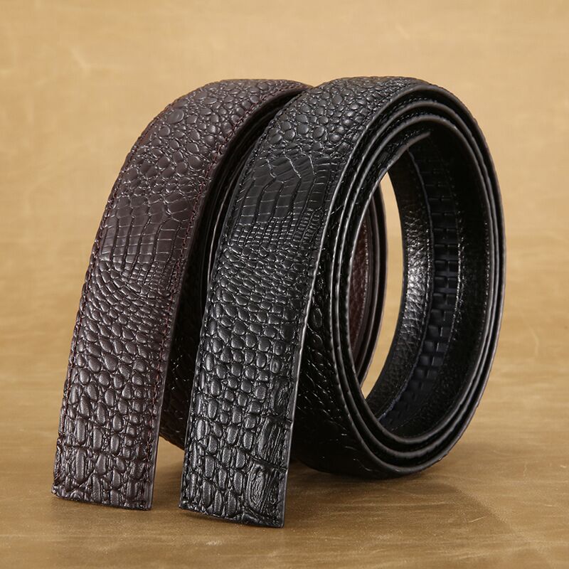男休闲头层牛皮百搭鳄鱼纹