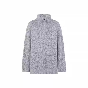 美洋MEIYANG 沙琪玛针织衫 雪花纱牦牛绒半拉链POLO毛衣