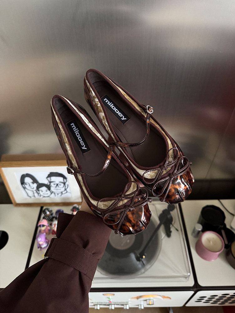 thumbnail for Lost Elk [Spring Twin Mary Jane] Spring New French Bow Mary Jane Temperament Single Shoes Woman