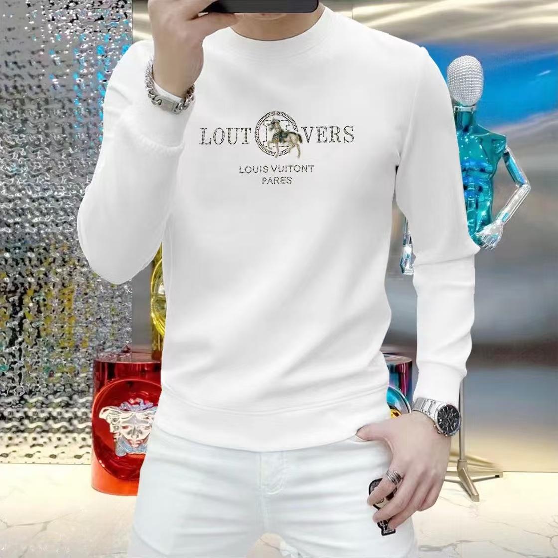 双丝光棉舒适百搭男士长袖卫衣