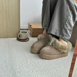 【塔次特】雪地靴2024新款羊皮毛一体女棉鞋翻毛边加厚真皮厚底