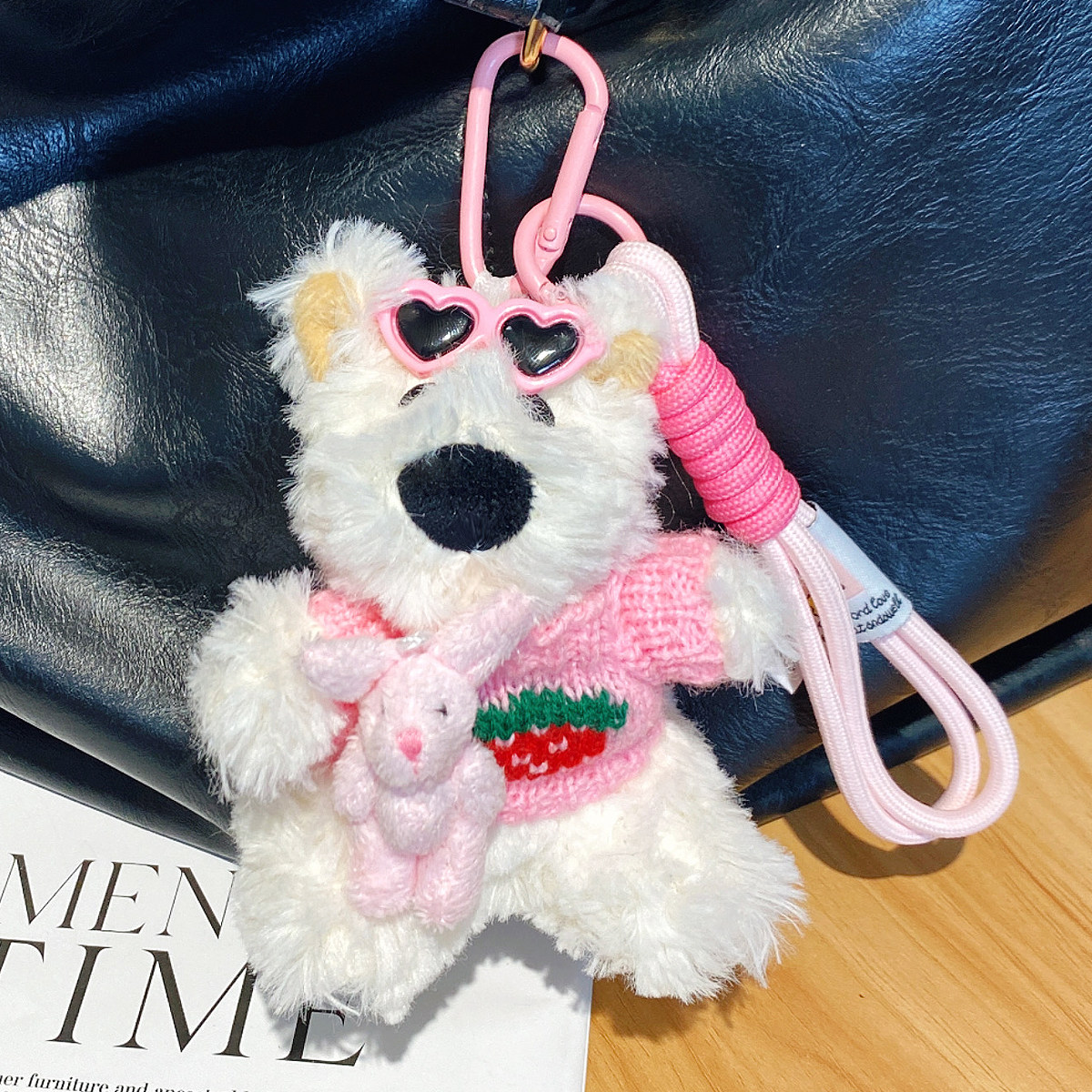 网红可爱穿毛衣西高地玩偶潦草小狗毛绒公仔书包包挂件钥匙扣挂饰