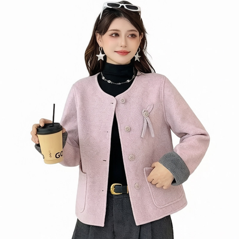 2026新款羊毛双面尼短外套女