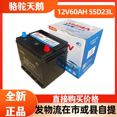 骆驼天鹅汽车电瓶12V60AH 55D23L卡罗拉雷凌帝豪远景比亚迪F3朗动