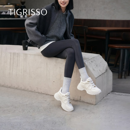 【蝴蝶仙子】蹀愫增高6.5厘米小白鞋运动鞋休闲老爹鞋TA54151-55