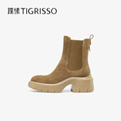 厚底增高6西部靴切尔西短靴女TA65873 蹀愫2025年冬季 新款
