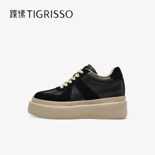 陈乔恩同款 女 周末效应蹀愫厚底增高7.5长腿运动松糕休闲德训鞋