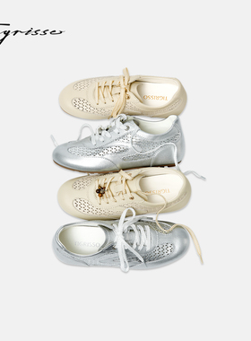 蹀愫26年春季新款芭蕾风德训鞋巨软系带运动休闲鞋T76141Y-01