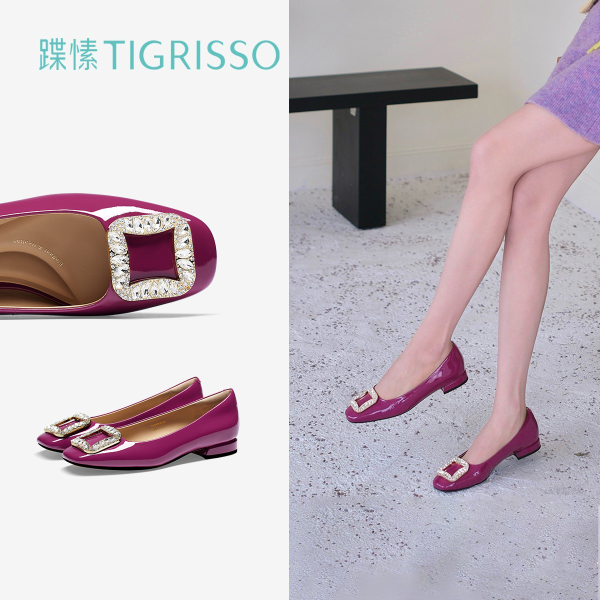 蹀愫时尚方头芭蕾舞平底鞋