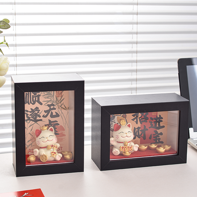 招财猫摆件开业礼物乔迁新居发财猫创意入户玄关新婚桌面家居装饰