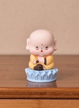 【笑口常开】木鱼弥勒佛桌面小摆件工位装饰品莫生气情绪稳定神器