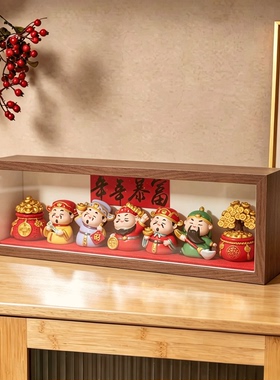 五路财神爷客厅摆件相框摆台入户玄关桌面装饰品店铺开业乔迁礼物