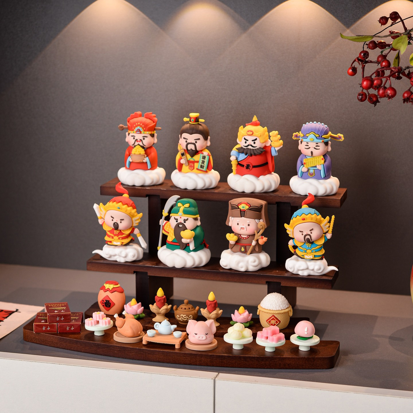 五路财神爷摆件门神客厅玄关电视柜桌面装饰新居开业乔迁礼物手办