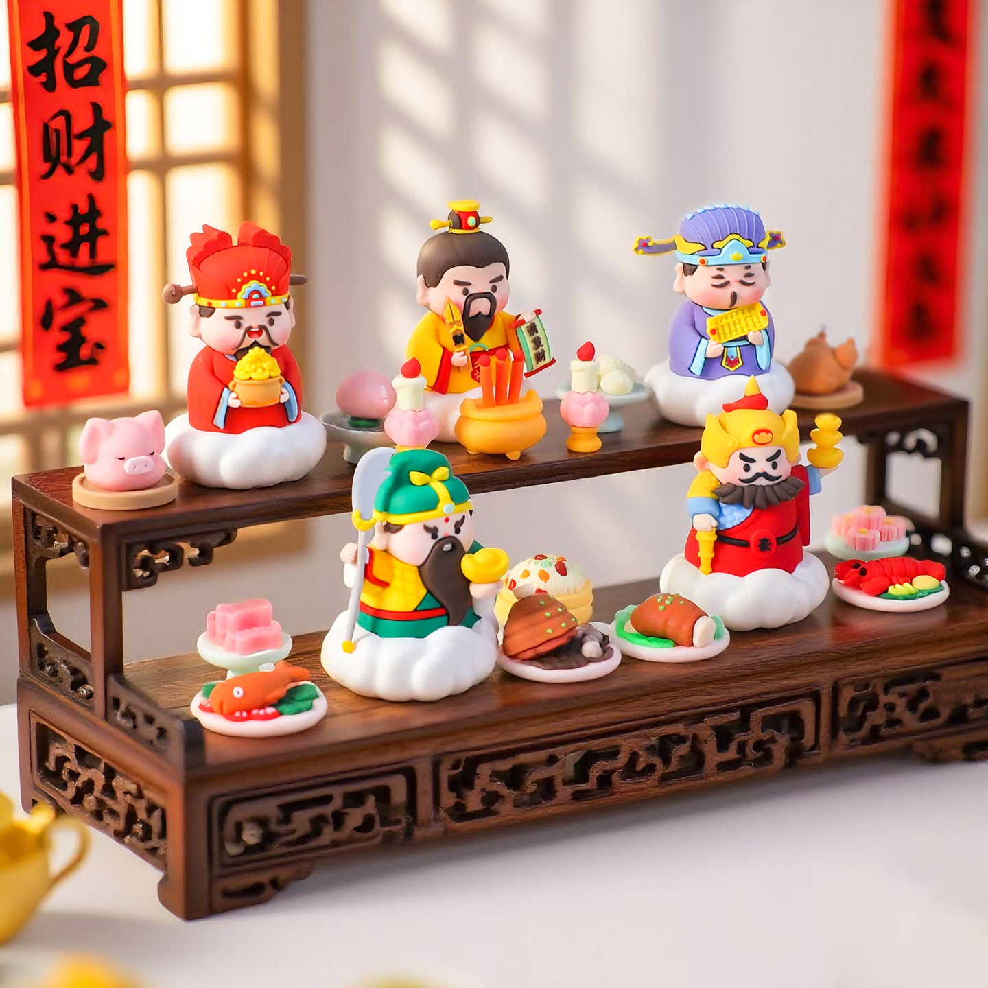 各路神仙五路财神爷桌面工位小摆件比干柴荣王亥车载家居玄关装饰