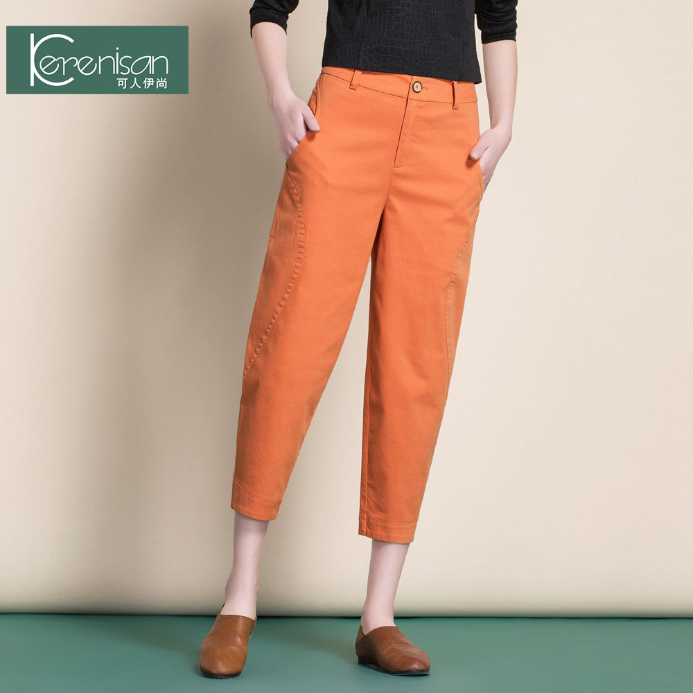 灯笼裤女2020春夏新款女裤高腰阔腿裤大码休闲裤子棉萝卜裤九分裤