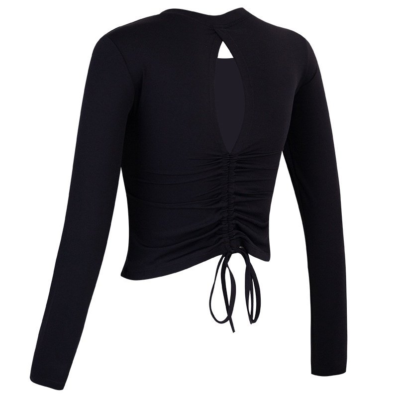 跨境带胸垫瑜伽服上衣女美背健身衣显瘦运动长袖普拉提服秋冬新款