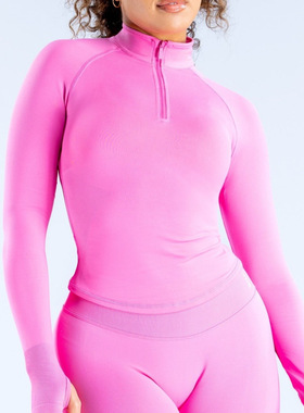 dfyne同款半拉链长袖瑜伽服消光普拉提瑜伽上衣速干健身服女外套