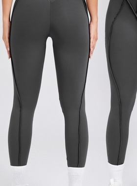 欧美新款立体美感运动瑜伽长裤外出跑步长裤健身裤紧身长裤87652