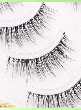 乐花繁假睫毛女自然3D立体多层卷翘仿真裸妆素颜眼睫毛一片式TD3