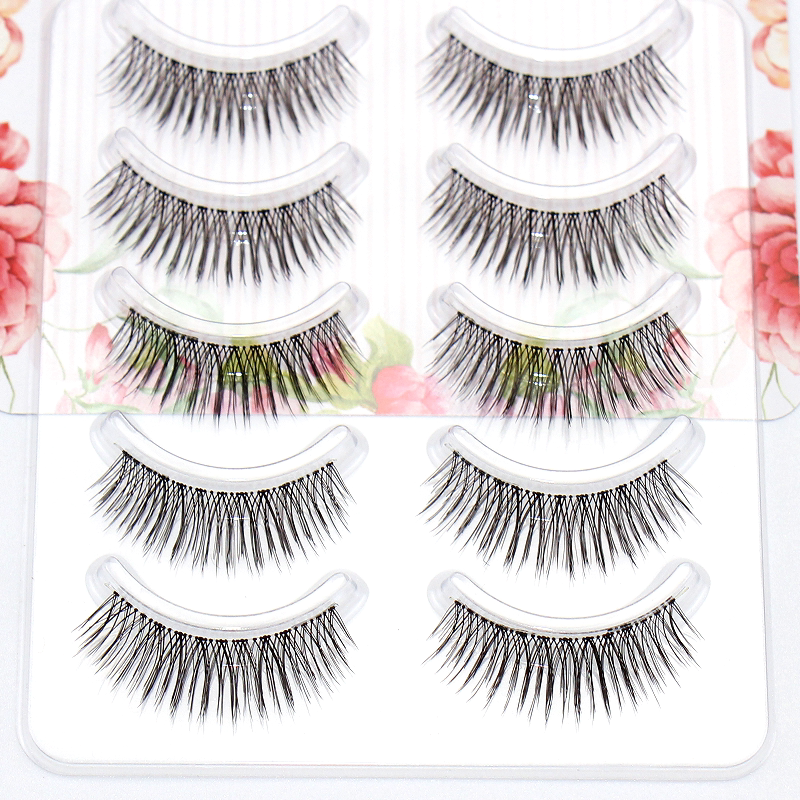 乐花繁自然浓密磨尖假睫毛整条一片式仿真眼睫毛透明鱼线梗C#17